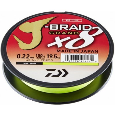 Daiwa Pletená Šňůra J-Braid Grand X8 270m 0,13mm 8,5kg – Zboží Dáma