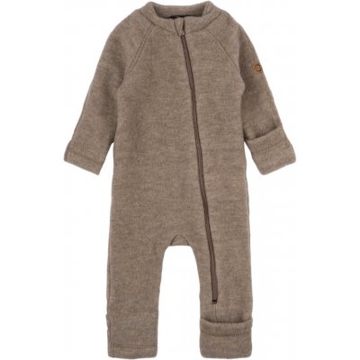 Merino overal na zip bez kapuce ohrnovací hnědý Melange Denver Mikk-Line NOOS – Zboží Dáma