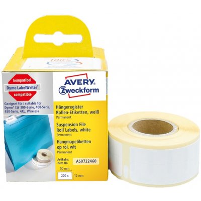 Avery Zweckform AS0722460 Termoetikety 12x50 mm, 220 ks, bílé, kompatibilní Dymo S0722460 (99017) – Zboží Živě