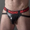 Pánské erotické prádlo Macho MX25RC Jock Leather Red