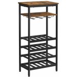 Vasagle Stojan na víno 20 lahví s držákem na sklenice – Zboží Dáma