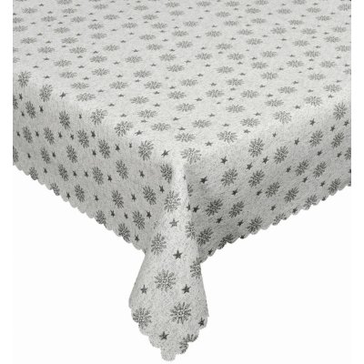 Forbyt Ubrus gobelinový vánoční Vločky a hvězdičky stříbrné 78x78 cm – Zboží Dáma
