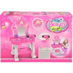 Stolek dětský kosmetický růžový zámek se zrcadlem na baterie Světlo Zvuk – Zboží Dáma