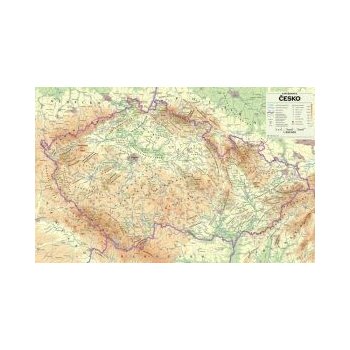 Česko - nástěnná fyzická mapa 1 : 500 000