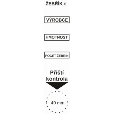 Kontrolní štítek žebřík samolepící vinylová fólie 50 x 220 mm – Zboží Dáma