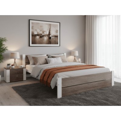 Textilomanie Ikaros Double bílá / dub lanýž s laťkovým roštem s matarcí Somnia 17 cm – Hledejceny.cz