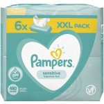 Pampers Sensitive Dětské vlhčené ubrousky 6 x 80 ks – Zboží Dáma