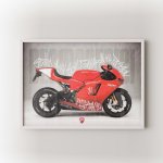 Ducati Velikost: 50x70 cm, Rám: Bílý – Hledejceny.cz