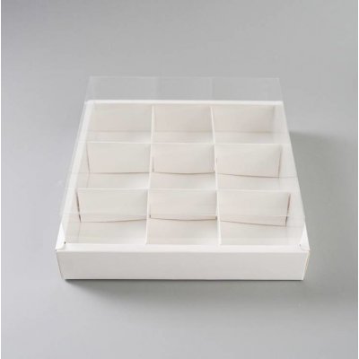 Cake Star Cukrářská krabice s průhledným víkem a dělící vložkou (30 x 30 x 10 cm) – Zboží Dáma