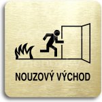 ACCEPT Piktogram nouzový východ III - zlatá tabulka - černý tisk bez rámečku – Sleviste.cz