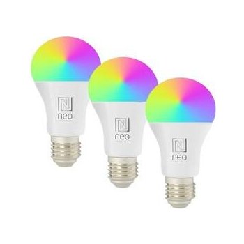 IMMAX NEO LITE SMART LED E27 9W RGB+CCT barevná a bílá, stmívatelná, WiFi, 3ks 07712C