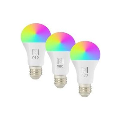 IMMAX NEO LITE SMART LED E27 9W RGB+CCT barevná a bílá, stmívatelná, WiFi, 3ks 07712C