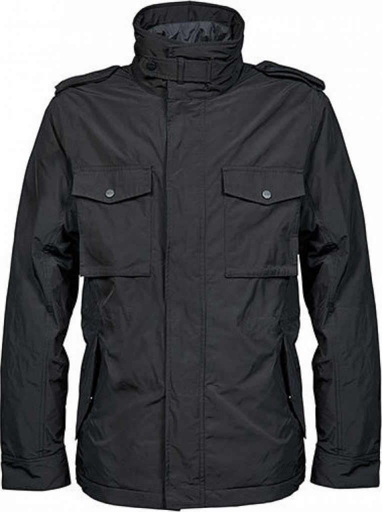 Tee Jays Klasická městská bunda z leštěného měkkého kepru s výplní DuPont černá