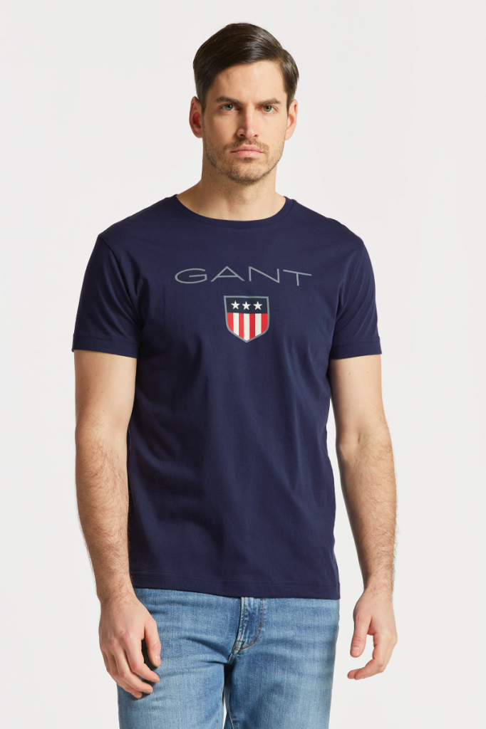 Gant tričko SHIELD SS modrá