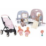 Smoby Set kočárek pro dvojčata panenky ve školce Twin Pushchair Pink Maxi Cosi&Quinny a domeček s 5 herními zónami – Hledejceny.cz