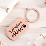 Přívěsek na klíče Ahome Kovová rosegold Nejlepší máma – Zboží Dáma
