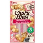 Churu Cat Bites Chicken wraps&Tuna Salmon Purée 3 x 10 g – Zboží Mobilmania