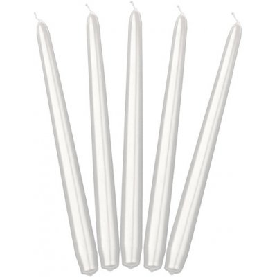 Svíčka kónická 24cm perlová 10ks – Zboží Dáma