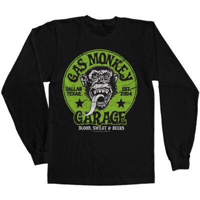 Triko dlouhý rukáv Gas Monkey Garage Green Logo černé