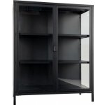 House Nordic Brisbane Skleněná vitrína vysoká 101,5 x 80 cm černý kov – Zboží Mobilmania