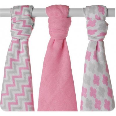 KIKKO Bambusové pleny XKKO BMB 70x70 Scandinavian Baby Pink MIX 3ks – Zboží Dáma