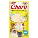 Inaba Churu cat snack kuře sýr a hovězí příchutí 4 x 14 g