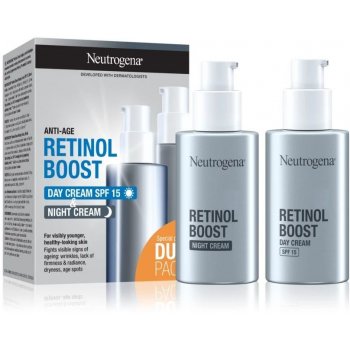 Neutrogena Retinol Boost denní pleťový krém Retinol Boost Day Cream SPF15 50 ml + noční pleťový krém Retinol Boost Night Cream 50 ml dárková sada