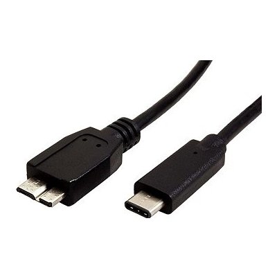 Roline 11.02.9006 USB 3.1 microUSB3.0 B(M) - USB C(M), 1m, černý – Zboží Mobilmania