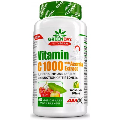 Amix ProVEGAN Vitamin C 1000 s extraktem z aceroly Lesní plody 60 kapslí – Hledejceny.cz