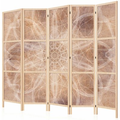 Fabulo dřevěný paraván 5-dílný Magické kruhy 172 x 225 cm potisk na jedné straně paravánu – Zboží Dáma