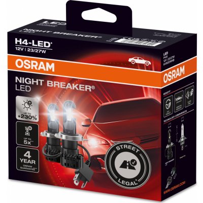 OSRAM H4 Night Breaker Led +230% 64193Dwnb 6000K 2Ks – Zboží Mobilmania