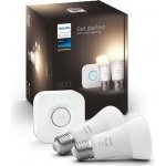 Philips Hue sada Bridge + 2x HUE White žárovka LED E27 A60 10W 1100lm 2700K IP20 – Zboží Mobilmania