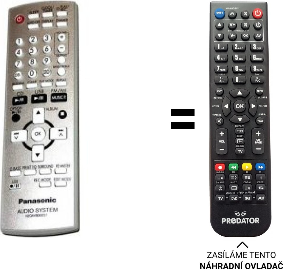 Dálkový ovladač Predátor Panasonic N2QAYB000257