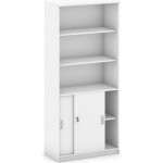 Mirelli, Kombinovaná kancelářská skříň 800 x 400 x 1800 mm, bílá – Sleviste.cz