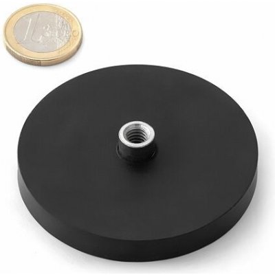Neodymový magnetický úchyt kruh Ø 66 v. 8,5 mm, M8, síla 25 kg, pogumovaný – Zboží Dáma
