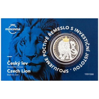 Česká mincovna Stříbrná mince Český lev 2026 selekt. pokov Au proof 1 oz – Sleviste.cz