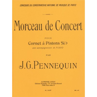 Alphonse Leduc Noty pro trubku Morceau de Concert