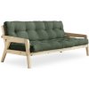 Pohovka Sofa GRAB by Karup 100*200 cm natural + futon olive green 756