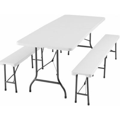 tectake 404527 kempinková sada stolu a lavice - skládací - bílá – Zboží Mobilmania