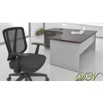 NABYTEK-DESIGNOVY.CZ - ZE 1.8 07 Sestava kancelářského nábytku Komfort 1.8 kaštan/šedá – Zboží Dáma