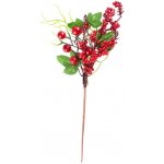 MagicHome Vianoce Větvička Vánoce s bobulkami a lístky červená 32 cm ST8091629 – Hledejceny.cz
