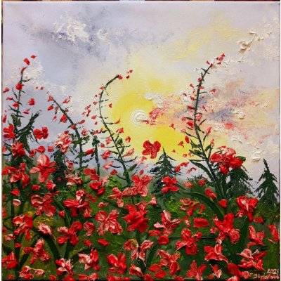 Romana Jirásková, Ivan Chai rostlina, Malba na plátně, olejové barvy, 40 x 40 cm – Zboží Mobilmania
