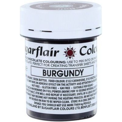 Sugarflair Barva do čokolády na bázi kakaového másla Burgundy 35 g – Hledejceny.cz