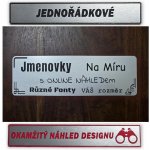 Jmenovky - cedulky na dveře - jeden řádek - černý text – Zboží Dáma