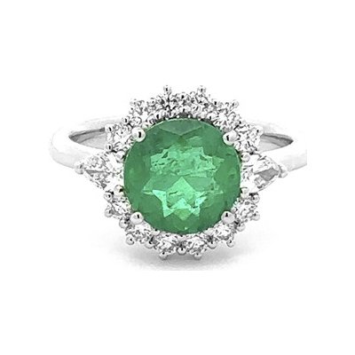 Beny Jewellery Zlatý Prsten se Smaragdem a Diamanty 2011718