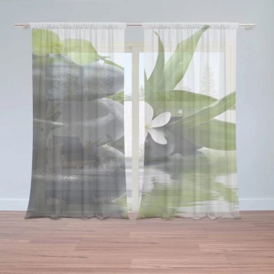 Záclony Květ s kameny: 2 ks - 150x250 cm - Sablio – Hledejceny.cz