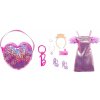 Výbavička pro panenky Mattel Barbie batoh kabelka s oblečkem a doplňky kabelka srdce