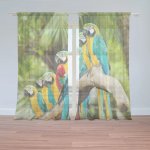 Sablio Záclony Papoušci na větvi: 2ks 150x250cm – Hledejceny.cz