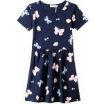 BAVLNĚNÉ DÍVČÍ ŠATY S MOTÝLKY KUGO NOVINKA Tmavě modrá – Zboží Dáma