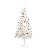 Vánoční stromek vidaXL Umělý vánoční stromek s LED diodami a koulemi bílý 210 cm